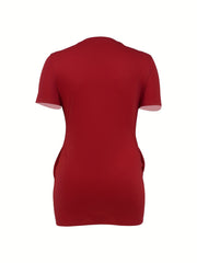 V-Neck Stretch Dress with Pockets