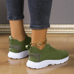 Mesh Breathable Low Top Sneakers Solid Running Shoes Women's Footwear