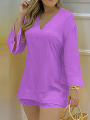 Women's Yellow Casual Blouse & Short Pant Set