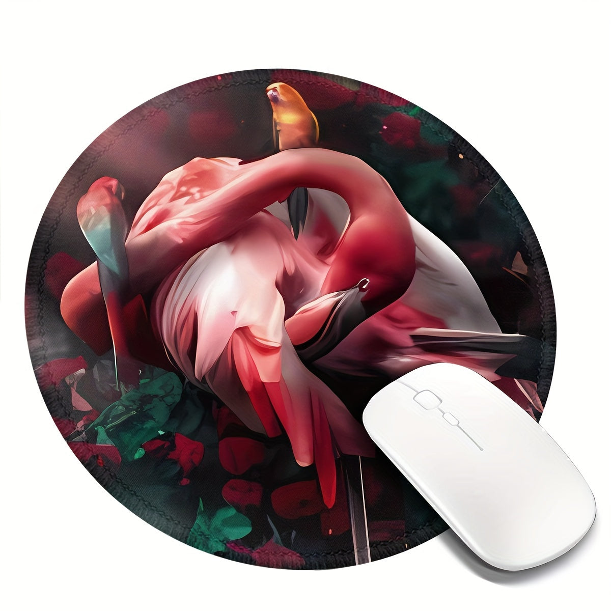 Flamingo Round Mouse Pad Non-slip Rubber Base Perfect for Gaming