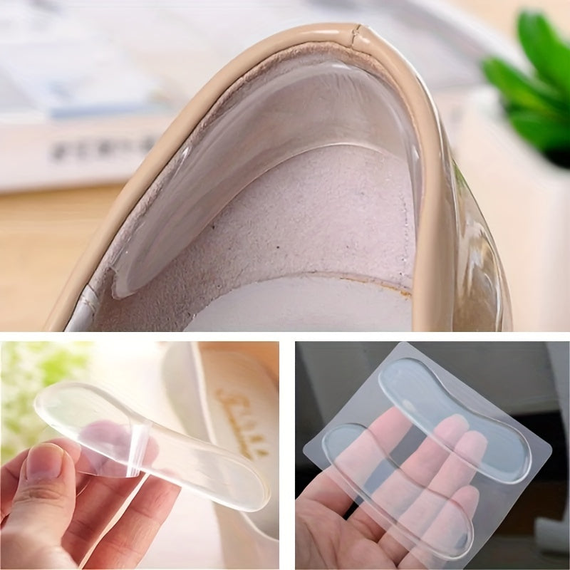 1 Pair Transparent Soft Silicone Heel Protector Foot Care Insole