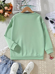 Girls Floral Butterfly Crew Neck Sweatshirt Top Pullover