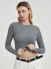 Women's Activewear Solid Crew Neck Yoga Fitness T-Shirt