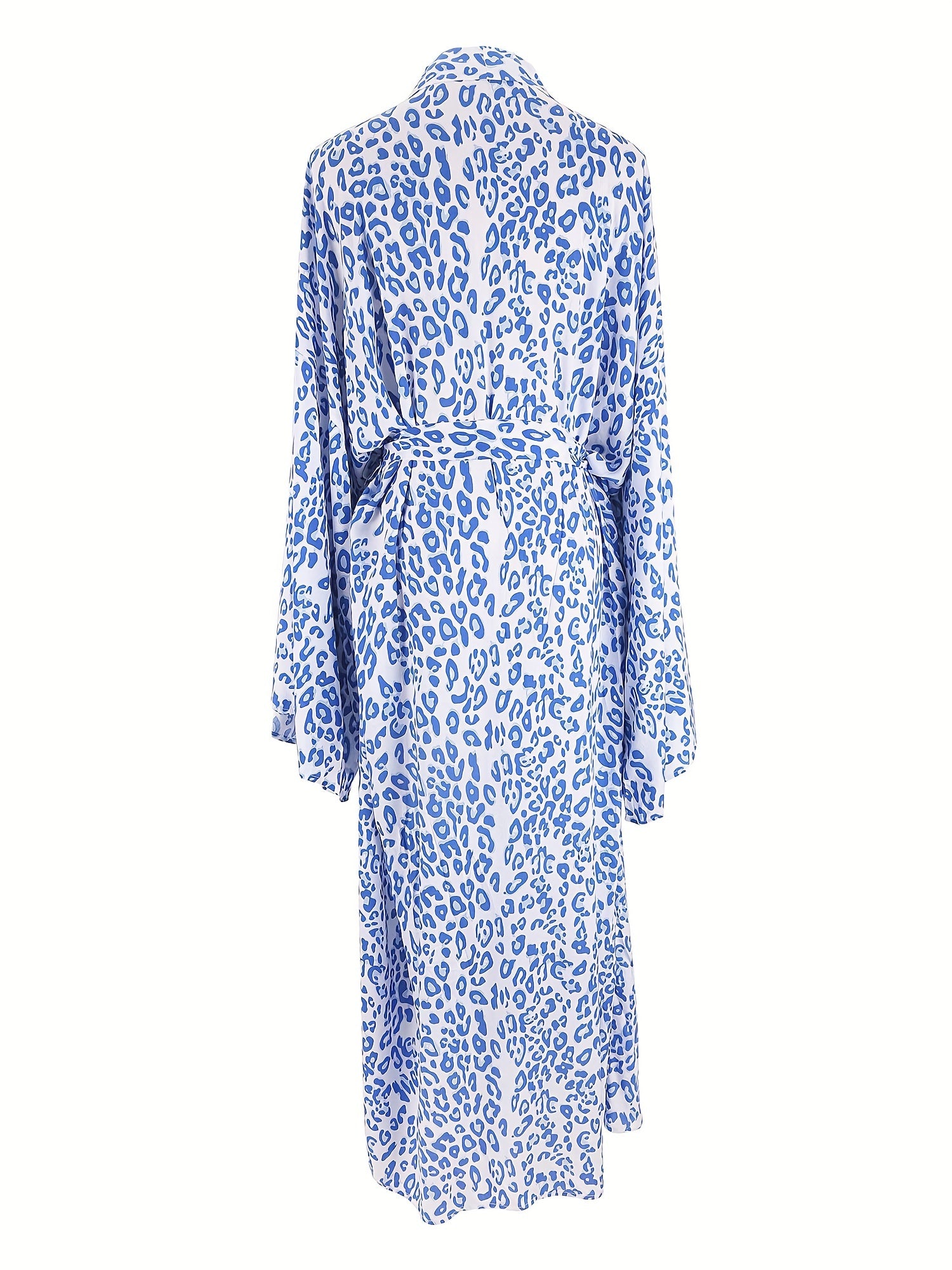 Leopard Print Maxi Cover Up with Belt