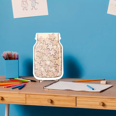 Wooden Reward Jar with Stars Incentive Reward Jar