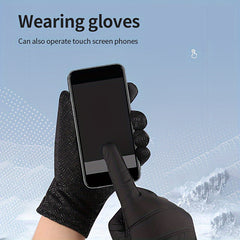 Men's Windproof Outdoor Velvet Warm Gloves for Skiing and Riding