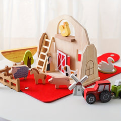 Wooden Baby Educational Play House Animal Barn Stacking Toys