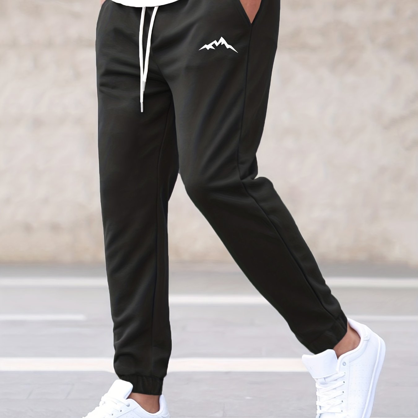 Mountain Pattern Joggers Men's Casual Loose Fit Waist Drawstring Pants