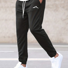 Mountain Pattern Joggers Men's Casual Loose Fit Waist Drawstring Pants