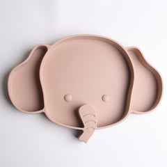 Baby Safe Silicone Elephant Plate for Meals & Snacks