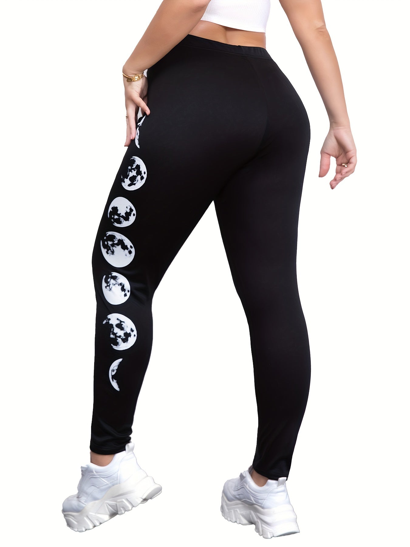 Moon Print High Rise Skinny Leggings