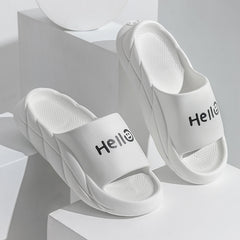 Letter Print Quick Dry Slides Couple Comfort Slippers