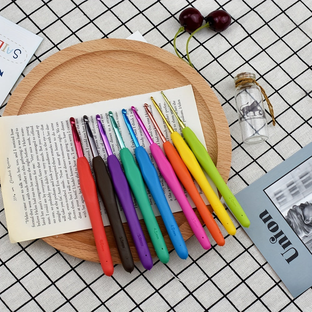 9pcs Colorful Crochet Hook Set for Handwork Hobby Craft