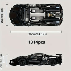 1288pcs Supercar Racing Car Building Block Set - Perfect Birthday Gift for Boyfr