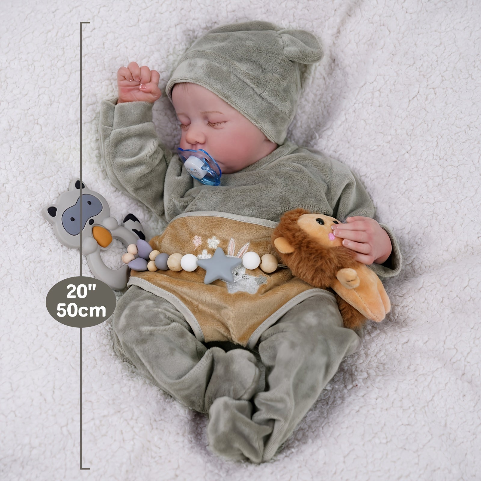 20" Levi Reborn Baby Doll - Realistic Full Vinyl Newborn Washable Doll