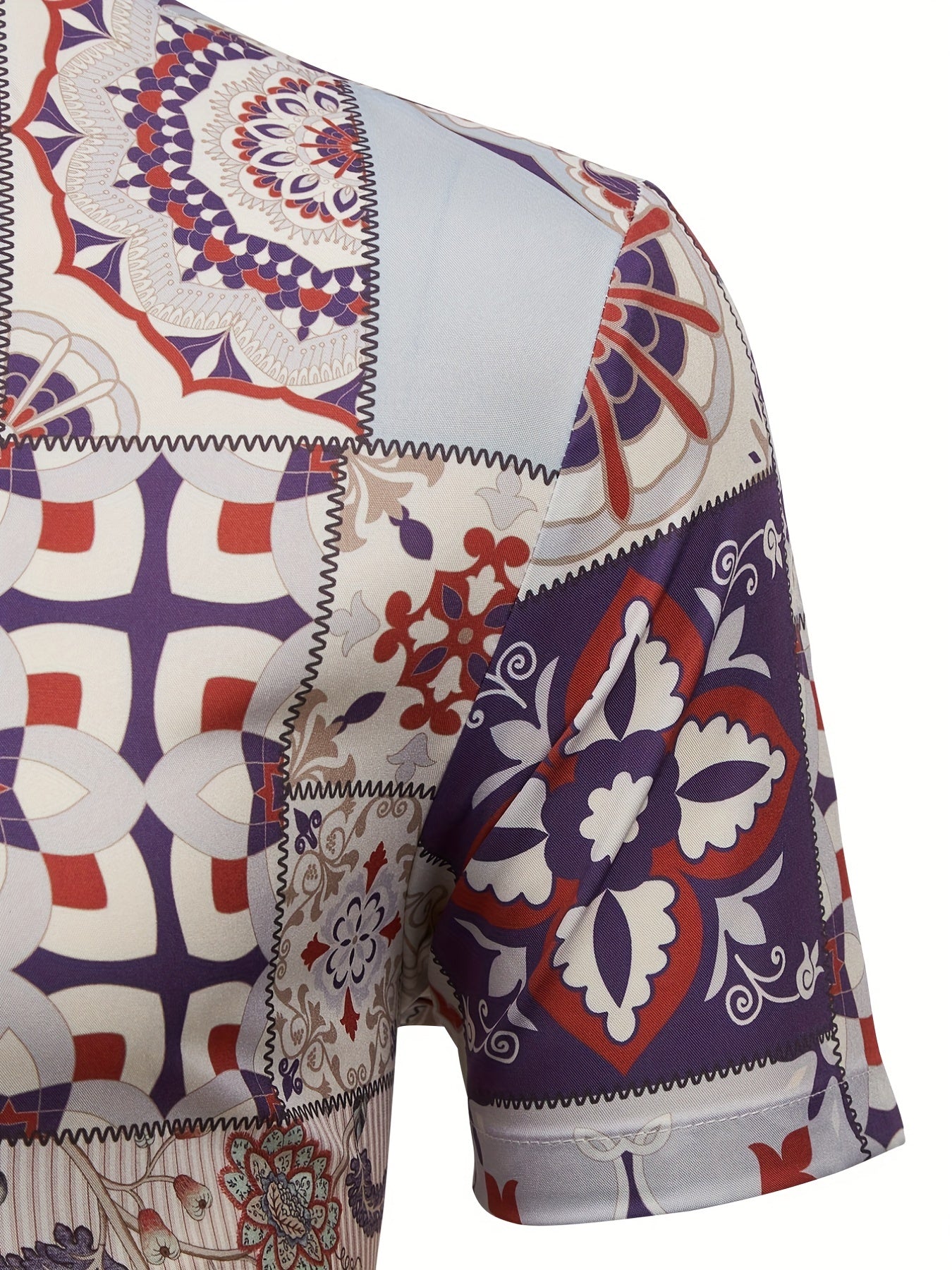 Boho Style Pattern Print Men s Casual Short Sleeve Shirt For Summer