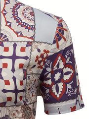 Boho Style Pattern Print Men s Casual Short Sleeve Shirt For Summer