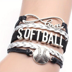 Softball Charm Bracelet for Sports Lover Girls