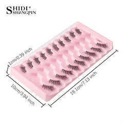 10 Pairs 3D Soft Natural False Eyelashes Fluffy Wispy Lashes Extension