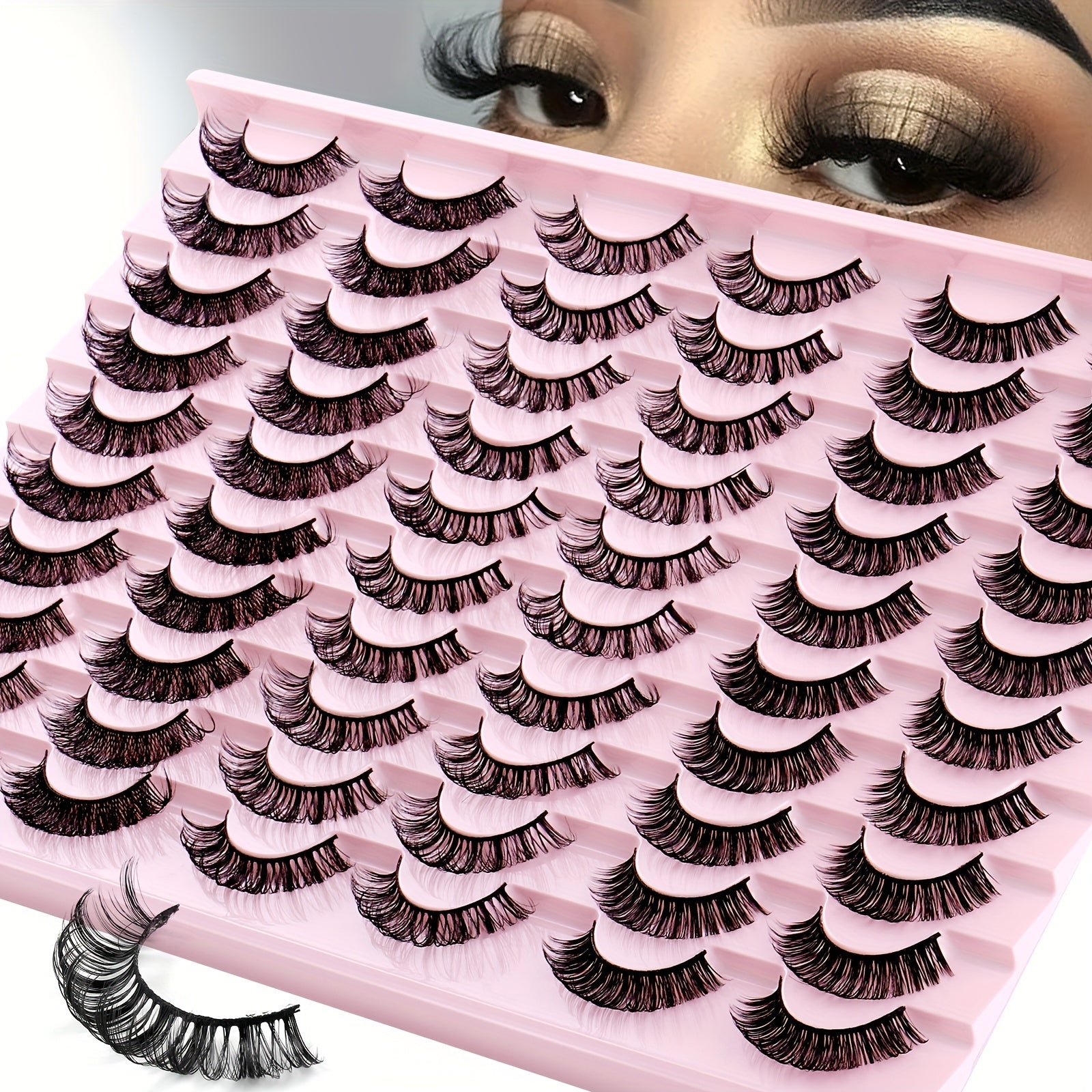 30 Pairs Daily Curling Thick Natural Fiber False Eyelashes