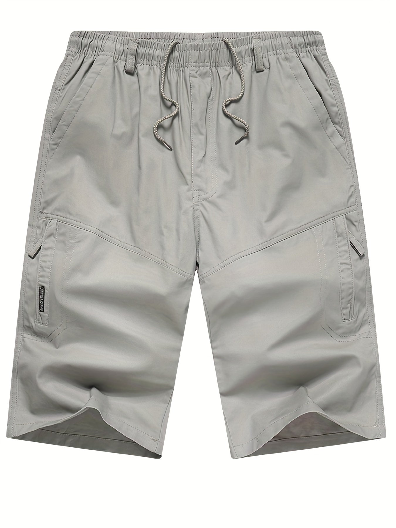 Classic Cargo Shorts Men's Casual Pocket Solid Waist Drawstring Cargo Shorts