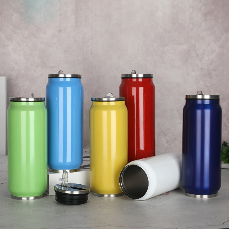 500ml Stainless Steel Cup with Lid and Straw - Leak-Proof Water Cup