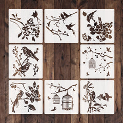 DIY Bird Cage Hollow Out Painting Stencils - 8 Styles, 6 Inch