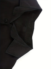 Basic Blouse Women's Plus Solid Button Up Roll Up Sleeve