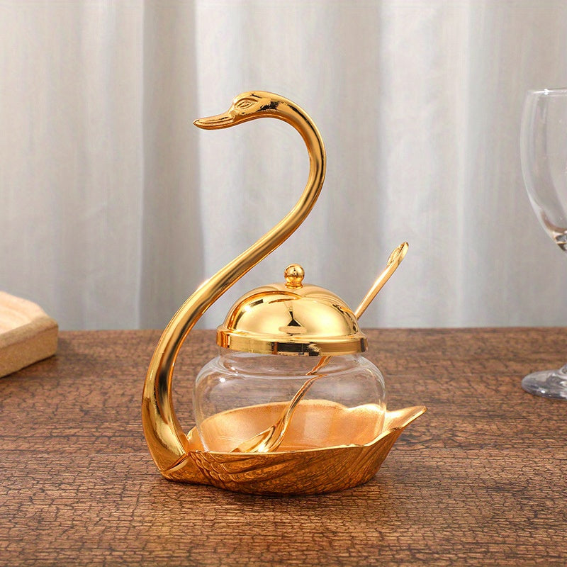 Swan Sugar Bowl Seasoning Jar Salt Shaker Hotel Restaurant Props