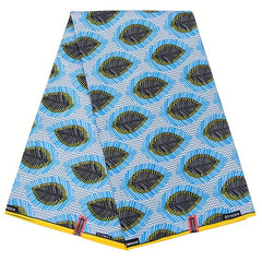 African Ethnic Wax Dye Printed Fabric Double Sided Geometric Cloth