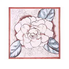 Apricot Flower Bandana Rose Satin Neckerchief Silk Scarf
