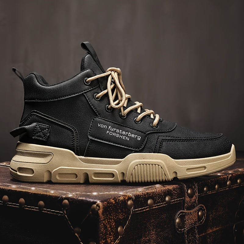 Men's Non Slip Boots with Letter Patch Decor