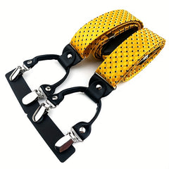 Men's Y Clip Jacquard Leather Band Elastic Jockstrap