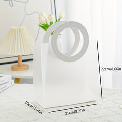 12pcs Frosted Round Tote Bag Flowers Gift Bag Wedding Christmas