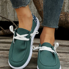 Women's Geometric Pattern Canvas Shoes Lightweight Loafers