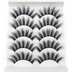 5 Pairs 3D Natural Curling False Eyelashes Reusable Soft Wispy Lashes