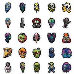 50 Neon Skull Stickers Waterproof Vinyl Decals for Laptops Water Bottles Phones