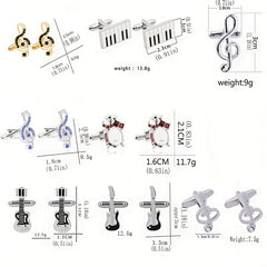 Musical Instrument Notes Cufflinks for Men