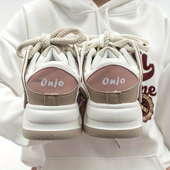 Women's Retro Faux Leather Heighten Skate Shoes