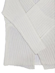 Solid Long Sleeve Surplice Neck Cross Jumper