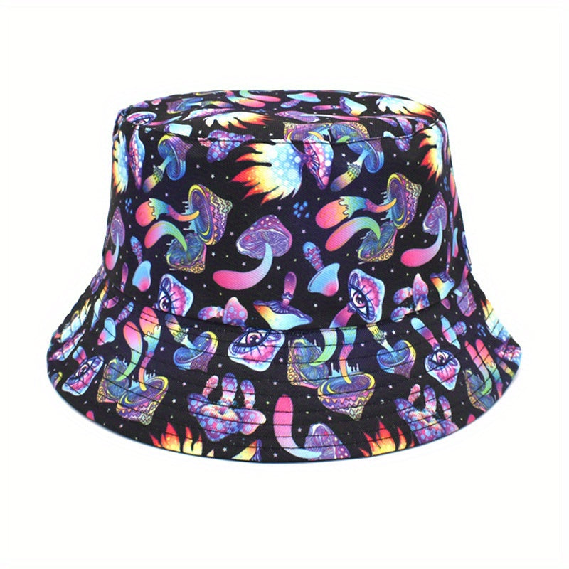 Submarine Animal Mushroom Pattern Fisherman Hat Outdoor Sunshade Cap