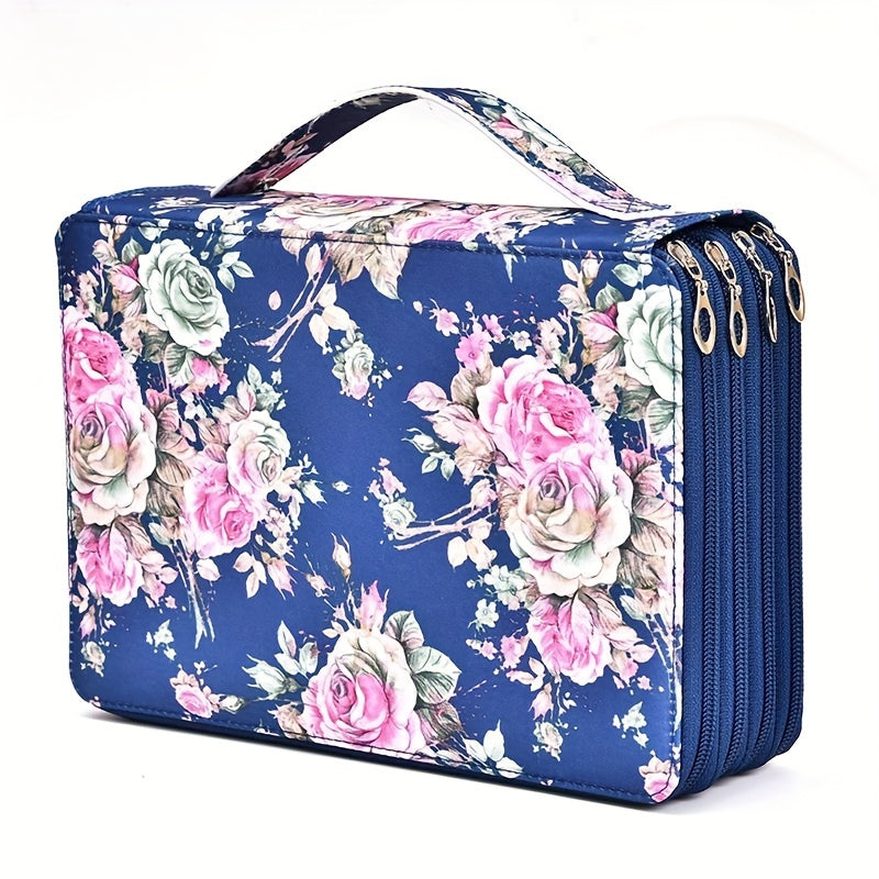 Canvas Shockproof Pencil Bag with Double Zipper