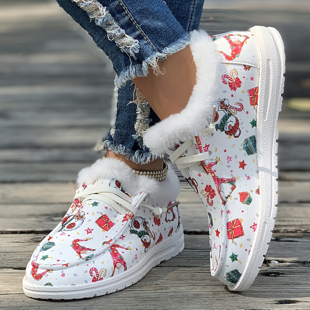Christmas Snow Boots for Women - Dwarf & Snowman Designs - Warm