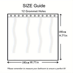 Waterproof Star Shower Curtain 12 Hooks Light Bathroom Decor