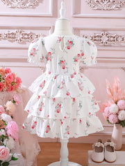 Floral Tiered Princess Dress for Girls