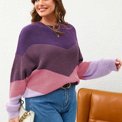 Colorblock Round Neck Sweater