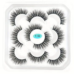 5 Pairs Fluffy Natural False Eyelashes Messy Faux Mink Extensions