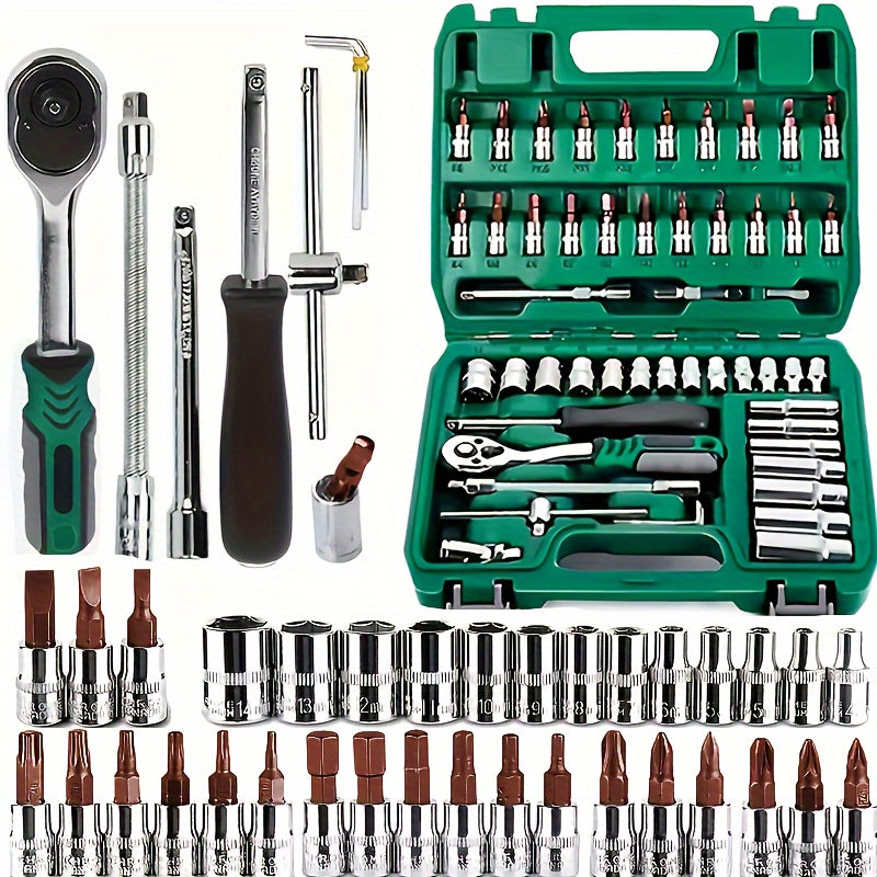 53pcs Mechanic Repair Tool Set Ratchet Wrench