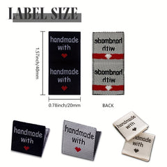 100pcs/300pcs With Love Woven Sewing Labels