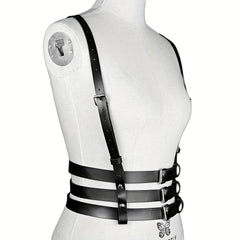 Punk Adjustable Harness Belt Rivet Waistband Sexy Chest Harness Suspenders